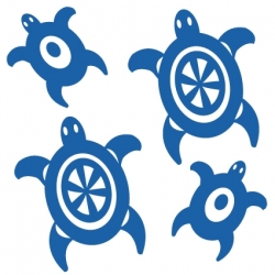 Stickers KIT 1 Petites tortues Hawaiennes pour bateau