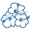 Stickers Hibiscus Hawaii sticker 5 pour bateau