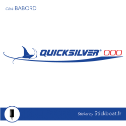 Stickers Quicksilver Personnalisable 1 Côté pour bateau
