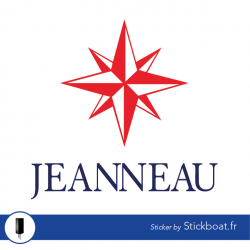 Stickers Jeanneau logo 2 couleurs Grande rose des vents (1996 à 2010) pour bateau