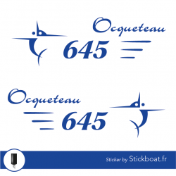 Stickers Ocqueteau 645 (kit) pour bateau