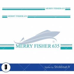 Stickers Liseret Merry Fisher 635 turquoise gris pour bateau
