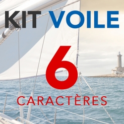 Stickers Lettrage voile (kit 6 caractères) pour bateau