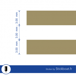 Stickers Liseret or 3mm + 3mm (2ex) pour bateau